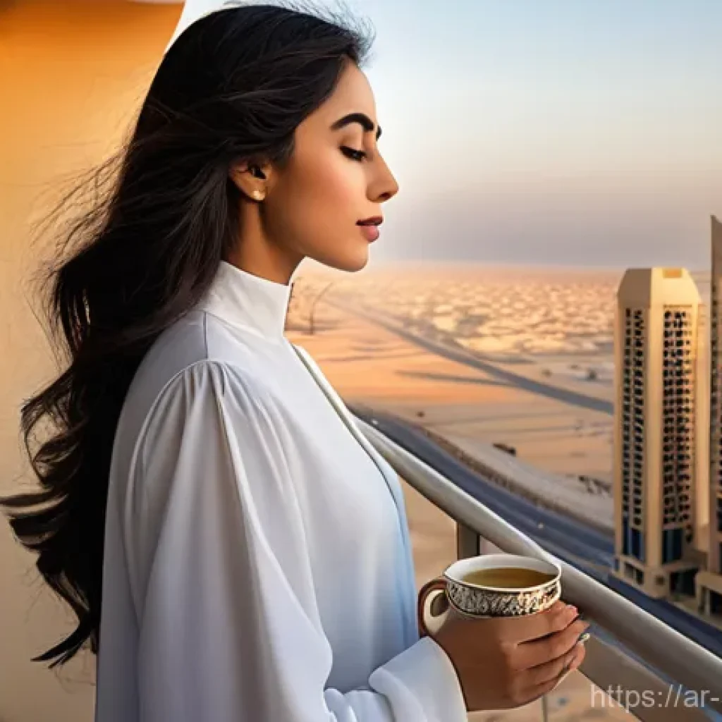 스트레스 해소법  스트레스 해소를 위한 동기 부여 - **Prompt 1: Urban Tranquility Amidst Bustle**
    An artistic, high-angle shot of a young Arab woman...
